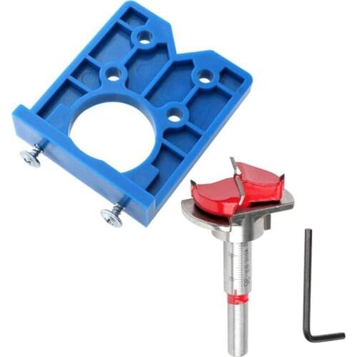 Concealed Hinge Jig Forstner Bit Sets-35mm Hinge Hole Cutter for Cabinet Hinges and Mounting Plates