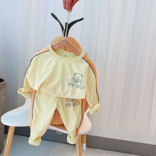 Spring Autumn Baby Girl Tracksuits Child Casual 2020 New Arrival Clothes Set Cartoon Bears Print Pullover Pants 2pcs For Girls