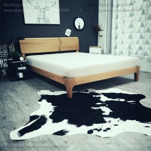 Cow Print Rug faux skin Cowhide Tricolor blanket classic black white stripe for home kids education carpet Animal Rug nonslip