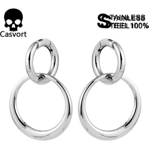 Casvort new arrival 316 L stainless steel 4mm ear gauges piercing tunnels body jewelry 2pcs lot pair selling