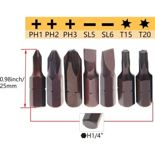 Utoolmart 1/2/5/10pcs New H1/4" Screwdrivers Batch Heads Set Redness/Sandblasting/Plating S2 25/100/150/200mm Bits Hand Tools