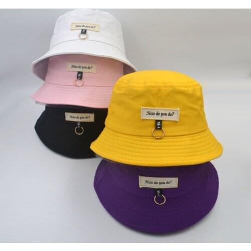 English Alphabet Patch Cloth Bucket Hat Womens Mens Cotton Sunscreen Foldable Sunshade Fisherman Hat Hip-hop Travel Fishing Caps