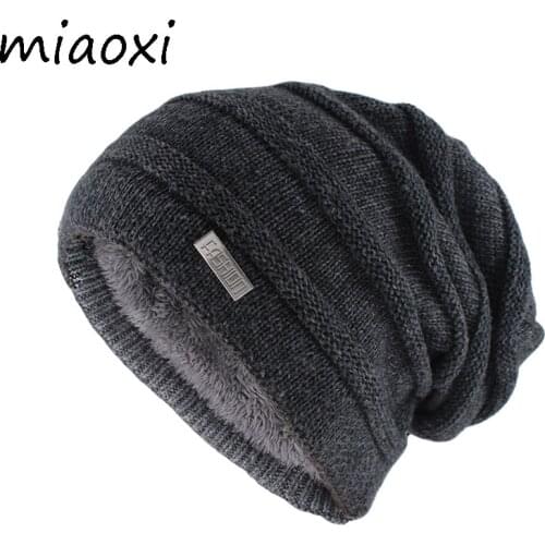Miaoxi New Arrival Adult Unisex Striped Winter Warm Hat Caps For Women Knitted Casual Hats Brand Fashion Gorros