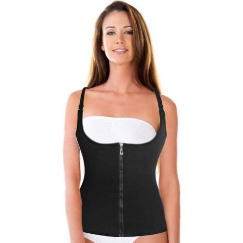Women Waist Trainer Push Up Vest Tummy Belly Girdle Body Shaper Waist Cincher Corset Zipper Vest S-2XL Shaperwear