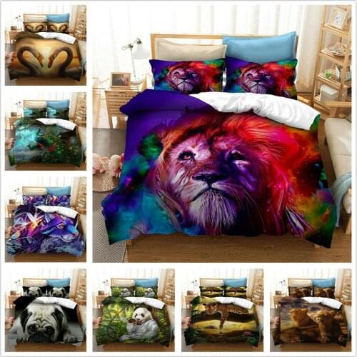 Animal Lion Tiger Panda Home Textile Pillow Case 3D Bed Linen Duvet Covers Comforter Bedding Sets Bed Set Home Decor Bedding