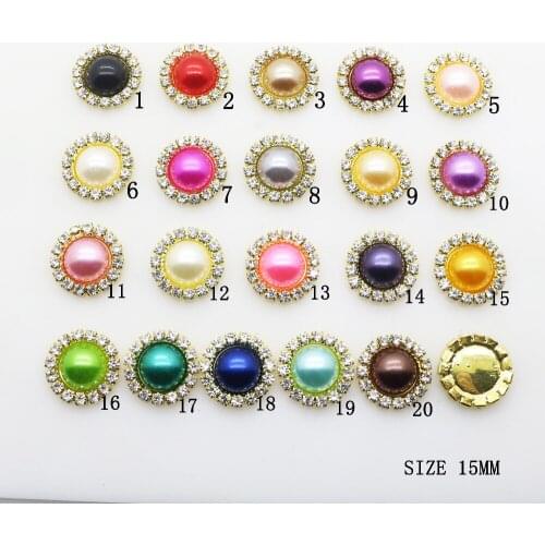 ZMASEY Mix Color Pearl Buttons 10Pcs/Lot Flatback Sewing Accessories Diy Gold Button Ribbon Wedding Embellishment Decoration