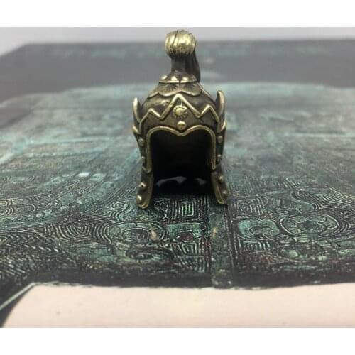 1PC Chinese Ancient General Helmet Brass EDC Paracord Beads Knife Beads Rope Cord Beads Lanyard Pendants Outdoor Accessories