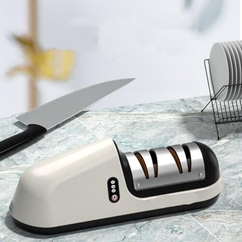 1 Pcs Mini Electric Knife Sharpener Automatic Household Knife Sharpener New Sharpener Kitchen Supplies