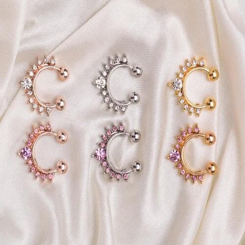 Colorful 1 pcs New Multicolor Hoop Zircon Non-Pierced Nose Ring Body Piercing For Women Party Fashion Jewelry