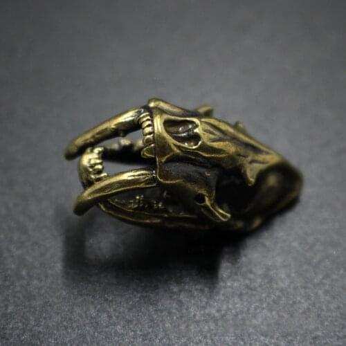 DIY leather craft dinosaur head bone design tusk design wallet screws rivet decoration button solid brass material 3pcs/lot