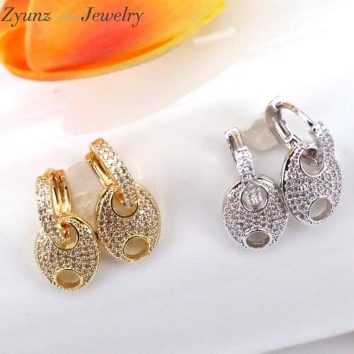 5 Pairs, Punk CZ Coffee Beans Hoop Earrings For Women Gold Silver Color Earings Hoops Fashion Jewelry