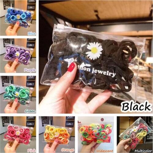 50pcs/set 8 Colors Seamless For Girls And Women Polyester High Resilience Colorful Durable Ladies' Hair Bands Minimalist style