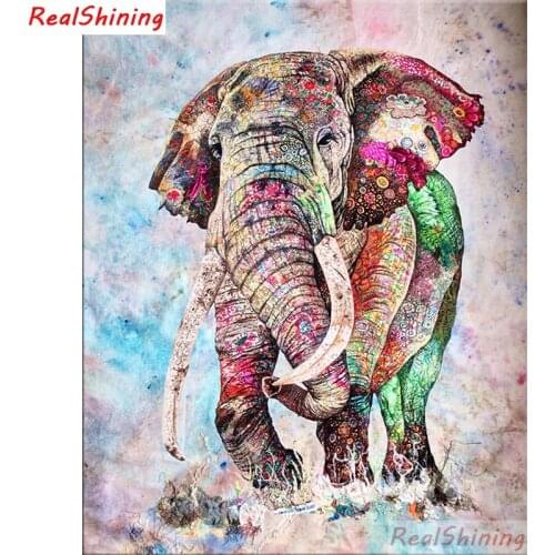 5D Diy Diamond Painting Cross Stitch full Square Round Diamond Embroidery Watercolor elephant picture for wall room Decor H1190