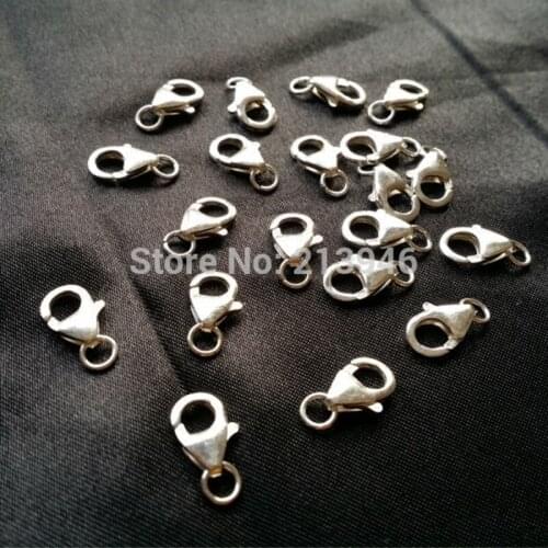 9*6mm 10Pcs/pack " Fake One Penalty Ten " (mark 925) Sterling Silver Lobster Clasps & Hooks Jewelry Findings