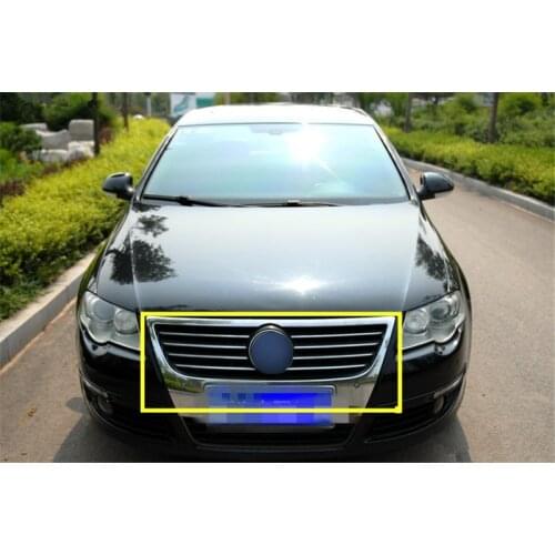 ABS Original uthentic car Front Grille Around Trim Racing Grills Trim for Volkswagen Passat B6 2005-2010 Car styling