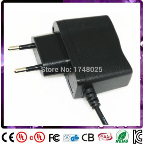Free shipping 5 volt 1 amp power adapter 5 watt DC Adaptor EU input 100 240v ac 5.5x2.1mm 0.9m DC cable Power Supply transformer