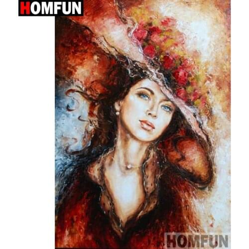 HOMFUN Full Square/Round Drill 5D DIY Diamond Painting "Beauty oil painting" Cross Stitch 5D Home Decor A09108