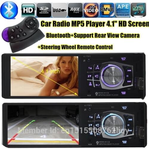 2015 4.1"HD Car Radio Player MP5 FM/USB/USB port Steering wheel controller Car Audio Auto Steoro in single din size bluetooth