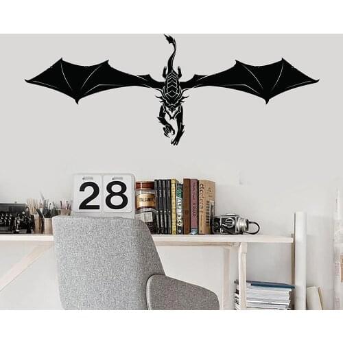 Fantasy Wall Decal Beast Fairy Tale Dragon Vinyl Stickers Kids Boys Bedroom Playroom Man Cave Bar Interior Decor Wallpaper Q980