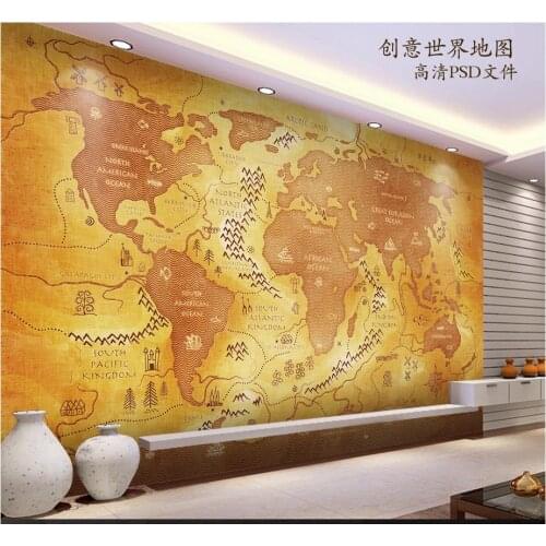 Customized photo wallpaper 3d wall murals wallpaper Creative classical adornment world map wall 3d wall papers home decoration
