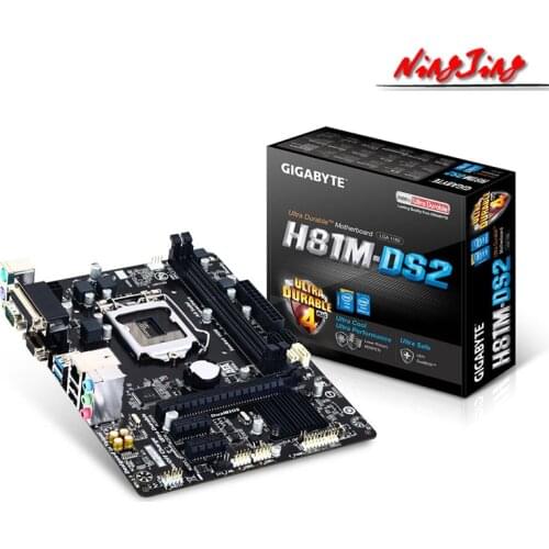 Gigabyte GA H81M DS2 M-ATX Intel H81/DDR3/Double Channels/SSD/16G/USB3.0/STAT3.0/New/Can support i7 4790K cpu/LGA 1150