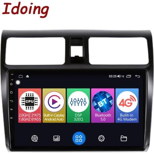 Idoing 10.2"Android Car Radio Multimedia Player For Suzuki Swift 3 2008-2015 Head Unit Plug And Play GPS Bluetooth 5.0 Carplay