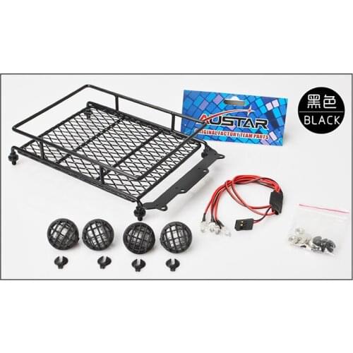 Simulation climbing car 1/10 model car roof car shell metal luggage rack with lamp cover roof racks