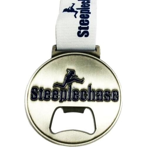 Custom Engraved / Embossed Logo with Stock Ribbon 63.5mm Diameter Bottle Opener Medal