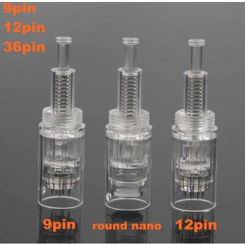 10/50pcs Screw Microneedling Cartridge Replacement For Derma Pen Micro needle 9 pin / 12 pin / 36 pin / nano Tattoo Needles tips