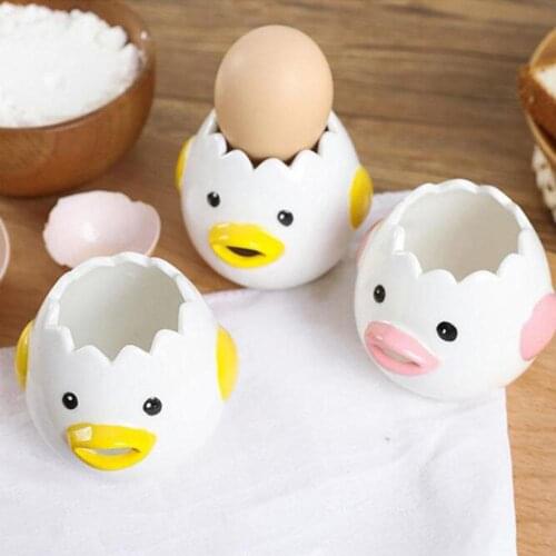 Lovely Chicken Ceramic Egg White Separator Creative Egg Yolk Protein Separator Filter Baking Tools Practical Kitchen Accessories