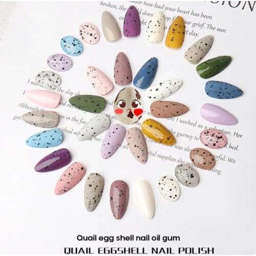 Pinpai Quail Egg Nail Polish Nail Art Fashion Eggshell Black Spot Effect Popular Color Semi Permanen Quail Egg Nail Polish TSLM2