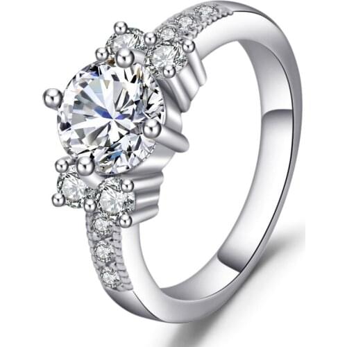 Fashion Crystal Engagement Ring Elegant Temperament Female Romantic Lover Gift Factory Wholesale
