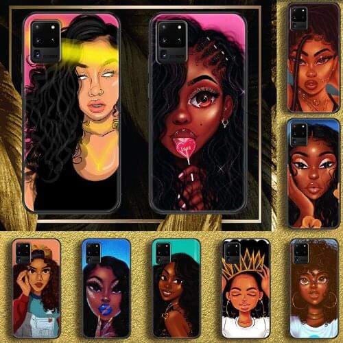 Fashion Personalized MELANIN Girl Phone case For Samsung Galaxy Note 4 8 9 10 20 S8 S9 S10 S10E S20 Plus UITRA Ultra black art