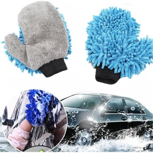 Soft Car Cleaning Glove Standard Double Sides Chenille Microfiber Wash Mitt Valeting Mitt Chenille Car Body Window
