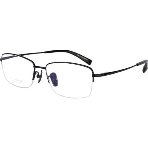 New Prescription Pure Titanium Glasses Frame Men Eye Glasses for Men Square Semi Frame Eyeglasses Myopia Optical Eyewear 2024