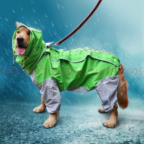 Large Dog Clothes Raincoat Waterproof Dog Suits Dot Rain Cape Pet Clothing For Big Dogs Hooded Jacket Poncho Pet Rain Coat