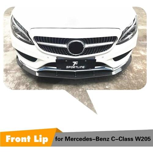 Carbon Fiber Front Bumper Lip Spoiler for Mercedes-Benz C Class Standard Sedan 2017 Front Bumper Chin Guard