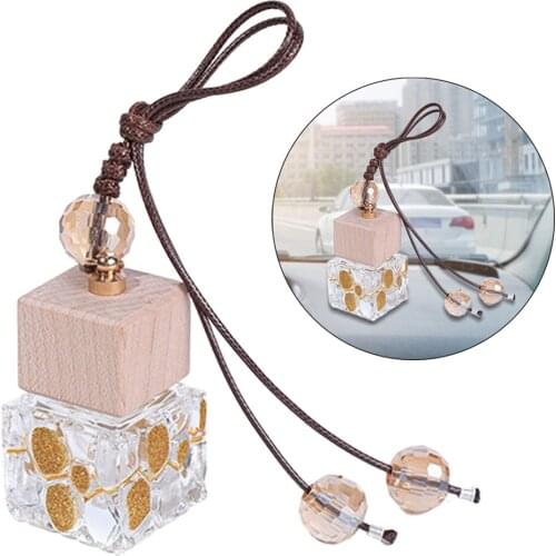 Portable Glass Refillable Hanging Perfume Fragrance Air Freshener Bottle Diffuser 10ml Car Rooms Closet Decor