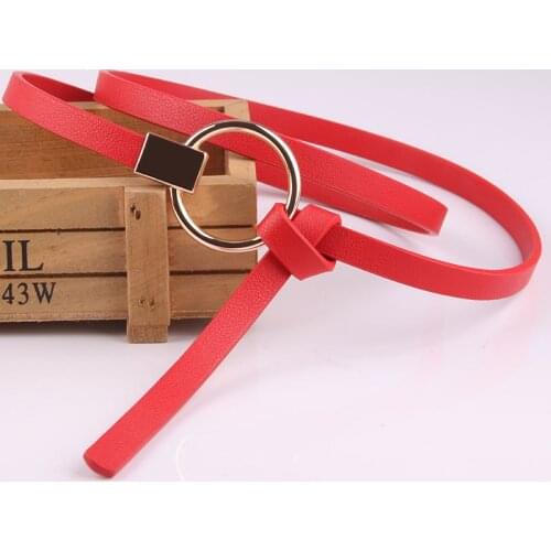 Women Waist Belt Lovely Womens PU Leather Strap Big Ring Decorated Belts Female Hot Newest Design Fashion Gold Pin Buckle Solid