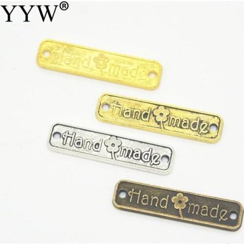 100 pcs Zinc Alloy Connector Bar Rectangle diy bracelet jewelry antique bronze plated Connector Bar 1/1 loop 25x6mm Hole:1.5mm