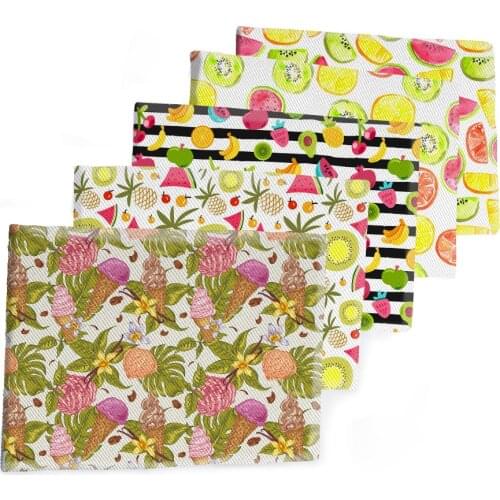 DIY Fabric Summer Flowers & Fruit Pattern Printed Polyester Cotton Twill Fabric Patchwor Printed 50*145CM