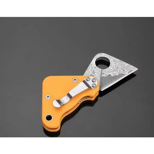 Outdoor portable folding knife Mini Keychain knife Self-defense knife Fruit knife unboxing knife Exquisite pattern Knife