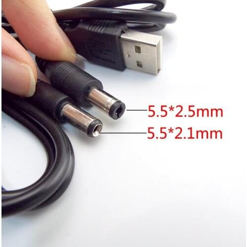 0.8m USB 2.0 Type A Male to DC Plug Power Connector For Small Electronics Devices usb Extension Cable 5.5*2.1mm 5.5*2.5mm Jack
