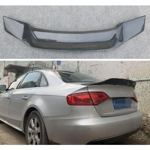 High Quality R STYLE REAL CARBON FIBER REAR TAIL WING TRUNK LIP SPOILER FOR Audi A4 S4 SLINE RS4 B8 2008 2009 2010 2011 2012