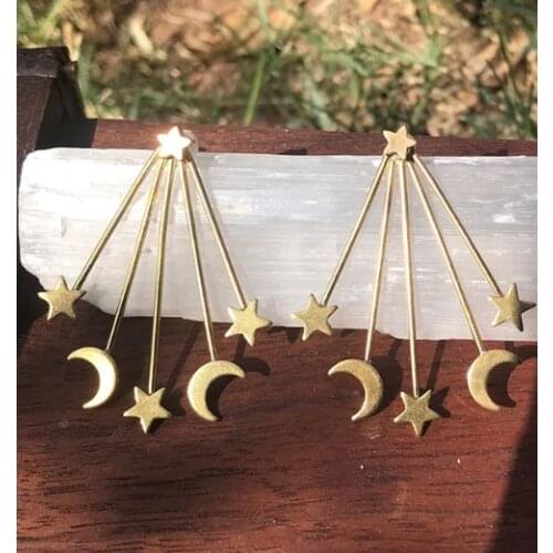 Star and Moon Earrings Celestial Studs Fashion Earrings Gift for Her Bridesmaids Gift