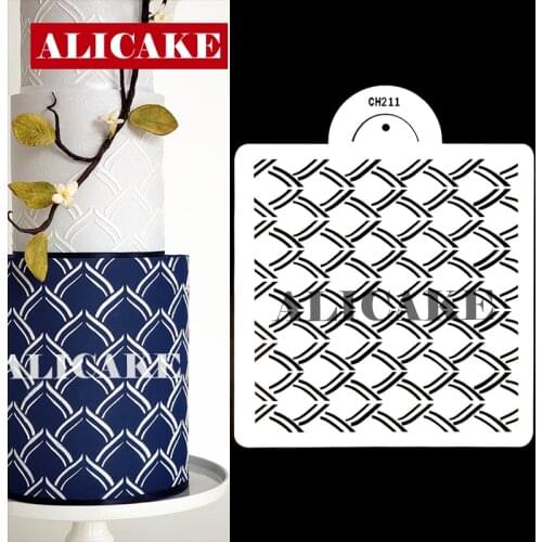 1/8pcs Peach Shape Stencil Cake Wave Template Plastic Cake Border Stencils Diy Drawing Lace Cake Decorating Tool Bakeware