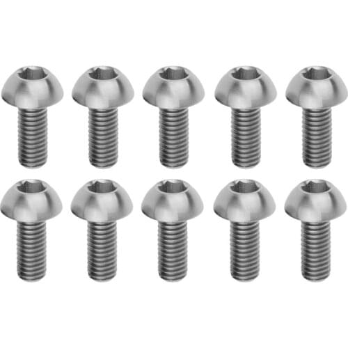 10pcs Titanium Bolts M5x12mm Big Head Screw Inside Hexagon Half Round Head Bolt for Fixed Bike Bottle Cage