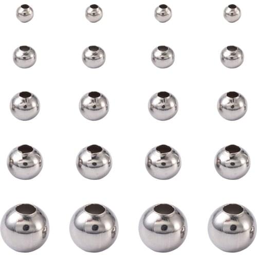 100-1000pcs Stainless Steel Smooth Rondelle Loose Spacer Ball Beads 3mm 4mm 5mm 6mm 8mm for Necklaces Bracelets Jewelry Making