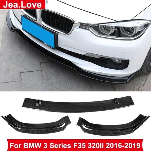 F30 3 pcs Split ABS Front Bumper Lip Shovel Chin Spoiler Diffuser For BMW 3 Series F35 320LI Standard Car Styling