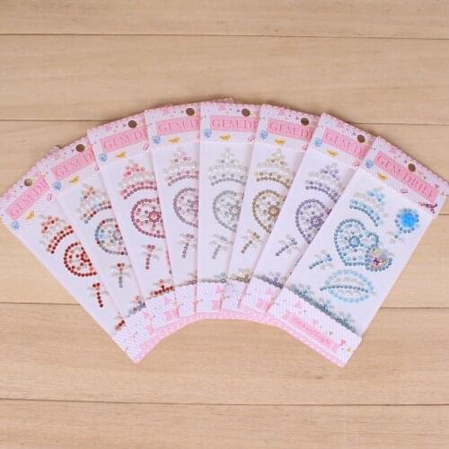 5pcs/lot Acrylic Rhinestone Crystal Decoration Stickers Kids Boys and Girls DIY Cute Children toys Stickers